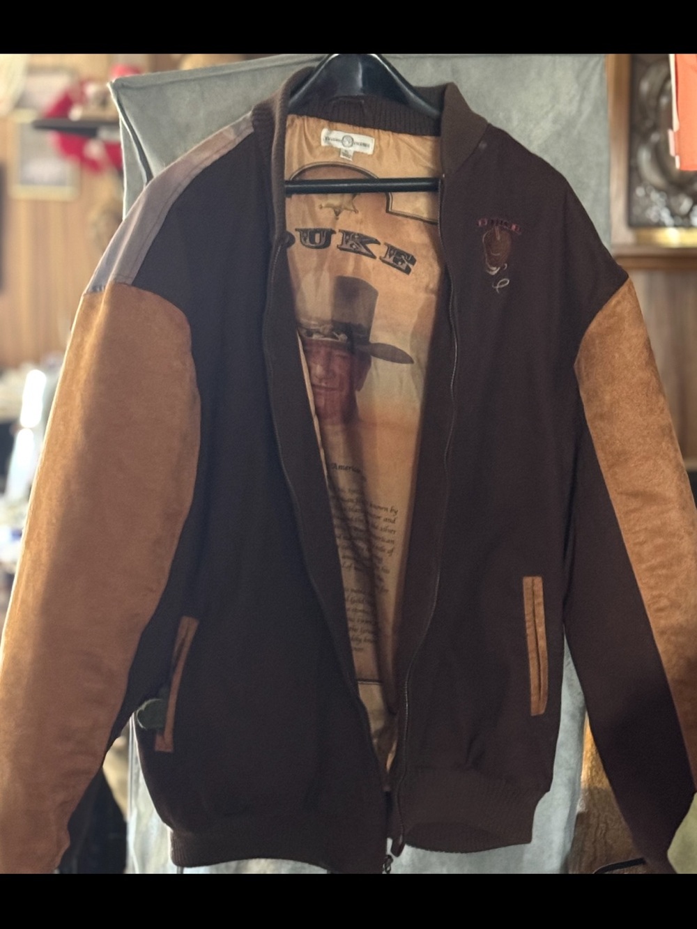 Men's Brown Two-Tone Bomber Jacket